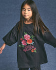 Maison Mangostan - roses tee - black