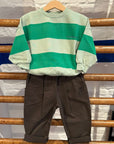 The campamento - kids - stripes sweatshirt - green