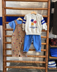 Weekend house kids - blue dog t-shirt - soft blue