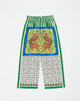 Maison Mangostan - tiger patchwork trousers - green