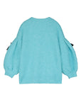 Maison Mangostan - bow knit cardigan - sky blue