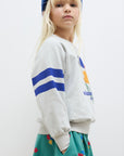 Weekend house kids - winter garden stripes sweatshirt - pearl grey