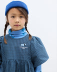 Weekend house kids - blue dog butterfly dress - blue