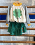 Bobo Choses - kids - clover velvet skirt - green