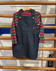 Bobo Choses - kids - tic tac toe denim dress - navy blue