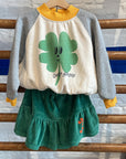 Bobo Choses - kids - lucky clover ranglan sweatshirt - heather grey