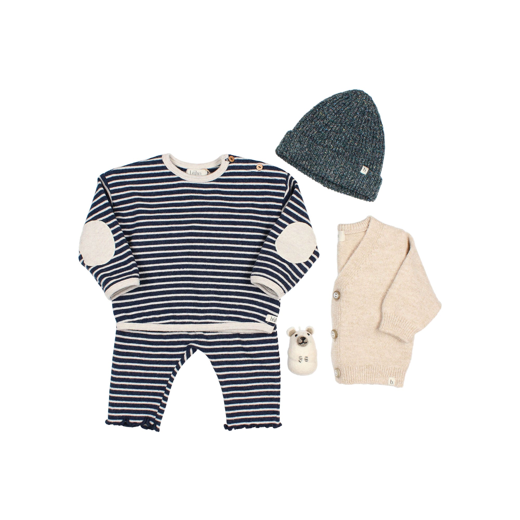 Buho - bb - soft jersey stripes sweatshirt - navy