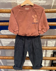 The campamento - kids - rabbit sweatshirt - brown