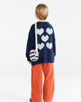 The animals observatory - racoon kids cardigan - navy