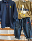 Bobo Choses - kids - clover polo sweatshirt dress - midnight blue