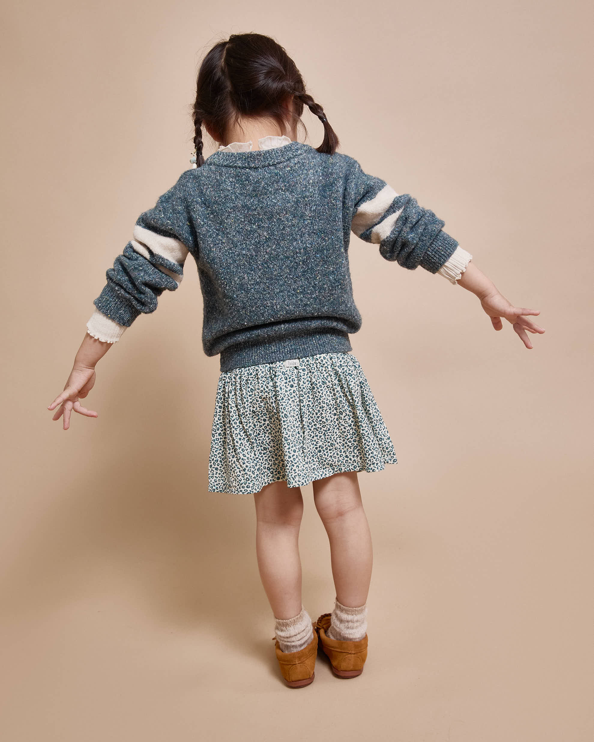 Buho - kids - speckle skirt - alpine green
