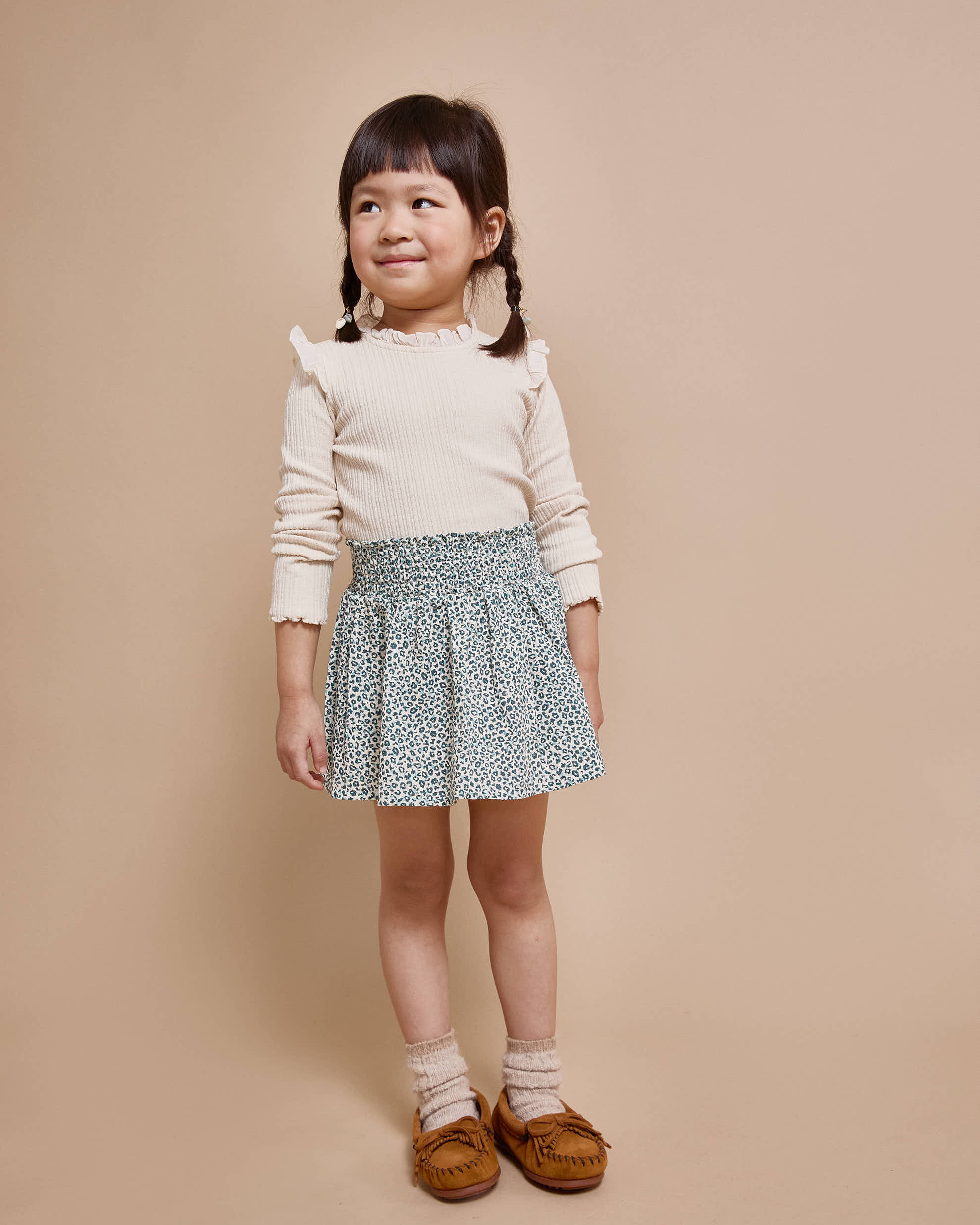 Buho - kids - speckle skirt - alpine green