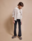 Buho - kids - velvet flare legging - antracite