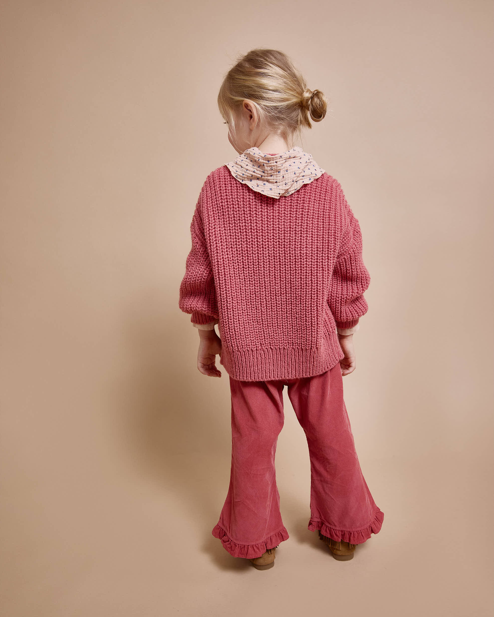 Buho - kids - soft velours girly pants - blush