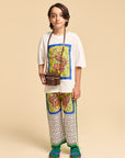 Maison Mangostan - tiger patchwork trousers - green
