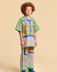 Maison Mangostan - tiger patchwork trousers - green