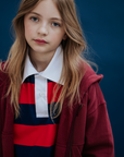 Repose Ams - polo sweatshirt - navy red block stripe