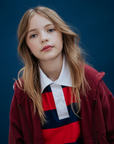 Repose Ams - polo sweatshirt - navy red block stripe