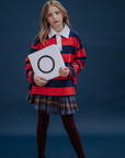 Repose Ams - polo sweatshirt - navy red block stripe