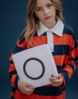 Repose Ams - polo sweatshirt - navy red block stripe