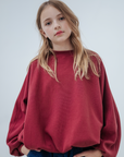 Repose Ams - iris crop sweater - royal burgundy