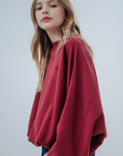 Repose Ams - iris crop sweater - royal burgundy