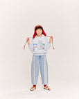 Wynken - panel jeans - mid wash/pale bleach