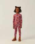 The campamento - kids - big flowers leggings - purple