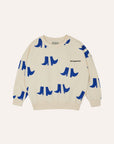 The campamento - kids - happy boots allover oversized sweatshirt