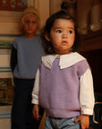 Hvid - wool vest - harvey - kids - lilac
