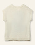 Wynken - paws knit top - ecru/bright green