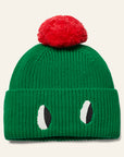 Wynken - pom pom beanie - python green