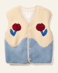 Wynken - dancing dahlia gillet - ecru/pale blue