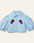 Wynken - annka bolero denim top - pale bleached