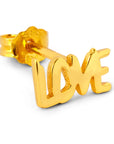 lulu copenhagen - gold plated love word earring - 1pc