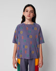 Bobo Choses - kids - multicolor bobo ranglan t-shirt - navy blue