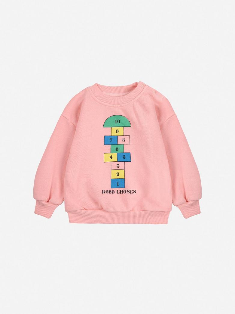 Bobo Choses - baby - hopscotch sweatshirt - pink