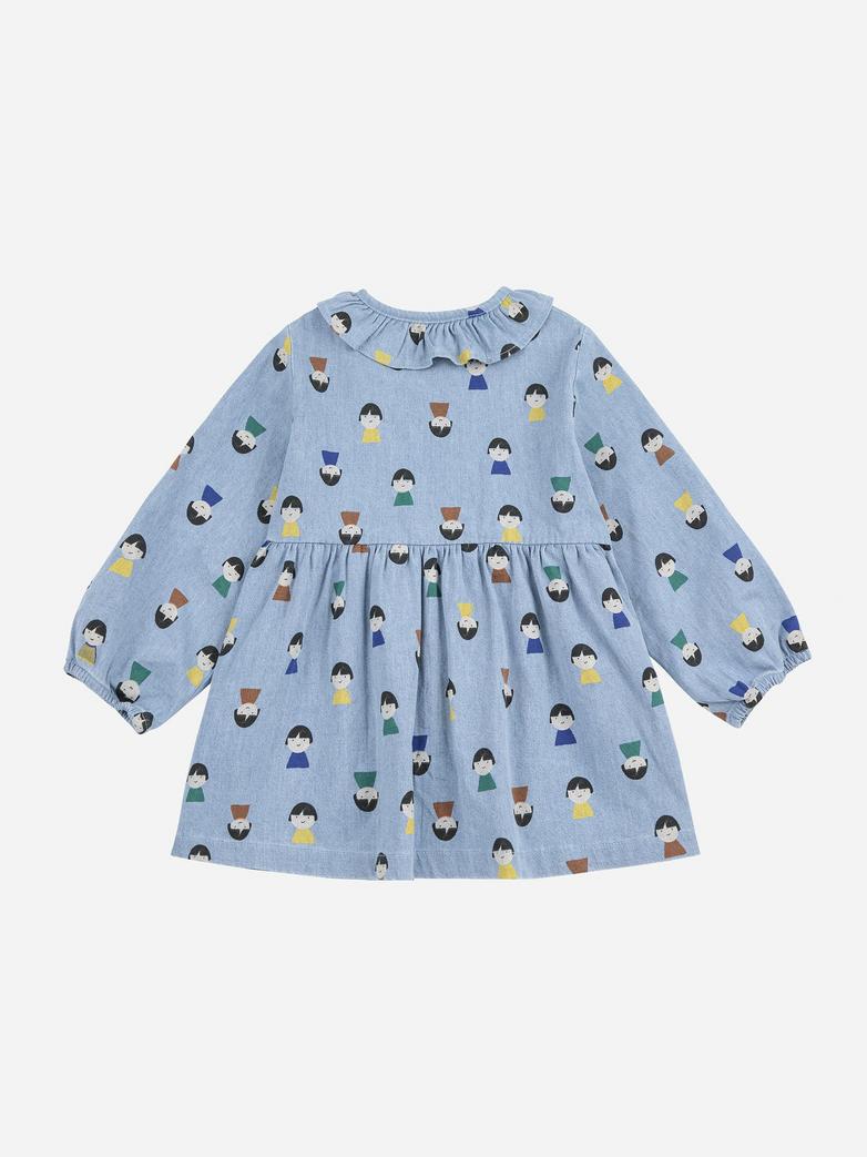 Bobo Choses - baby - game pawns allover denim dress - light blue