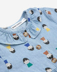 Bobo Choses - baby - game pawns allover denim dress - light blue