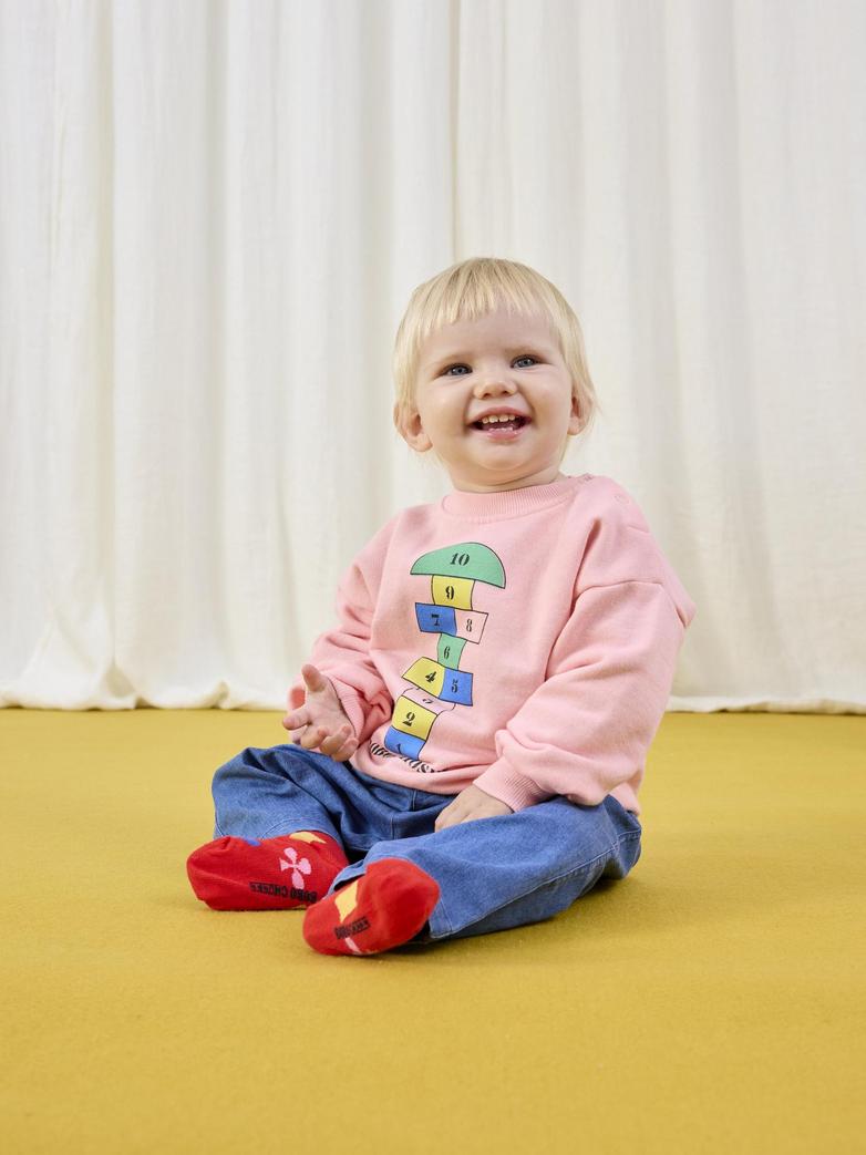 Bobo Choses - baby - hopscotch sweatshirt - pink
