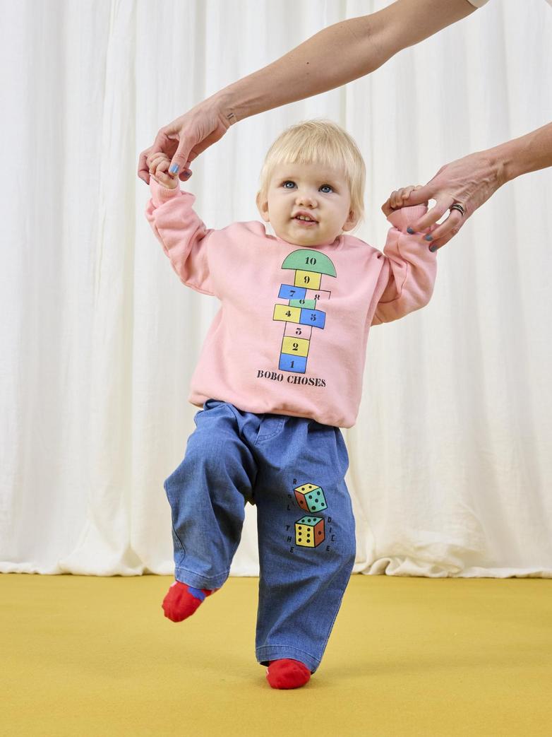 Bobo Choses - baby - hopscotch sweatshirt - pink