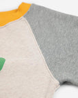 Bobo Choses - kids - lucky clover ranglan sweatshirt - heather grey