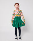 Bobo Choses - kids - clover velvet skirt - green