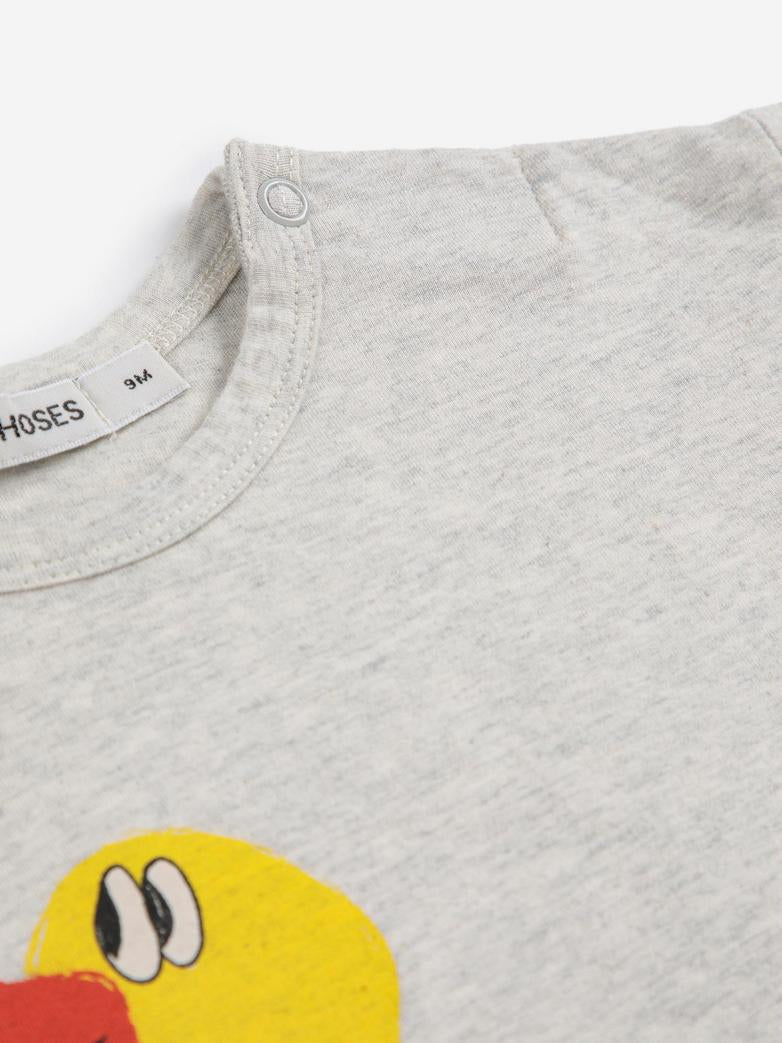 Bobo Choses - baby - striped duck t-shirt - grey