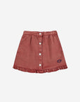Bobo Choses - kids - tic tac toe ruffle skirt - brown