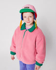 Bobo Choses - kids - clover reversible sheepskin jacket - green