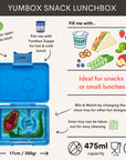 Yumbox - snack 3 - surf blue - dinosaur
