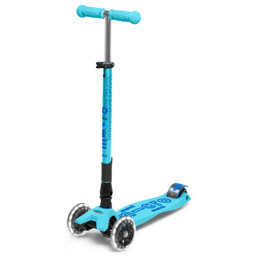 Micro Step - foldable Scooter Maxi Micro deluxe  led- blue