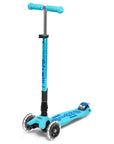 Micro Step - foldable Scooter Maxi Micro deluxe  led- blue
