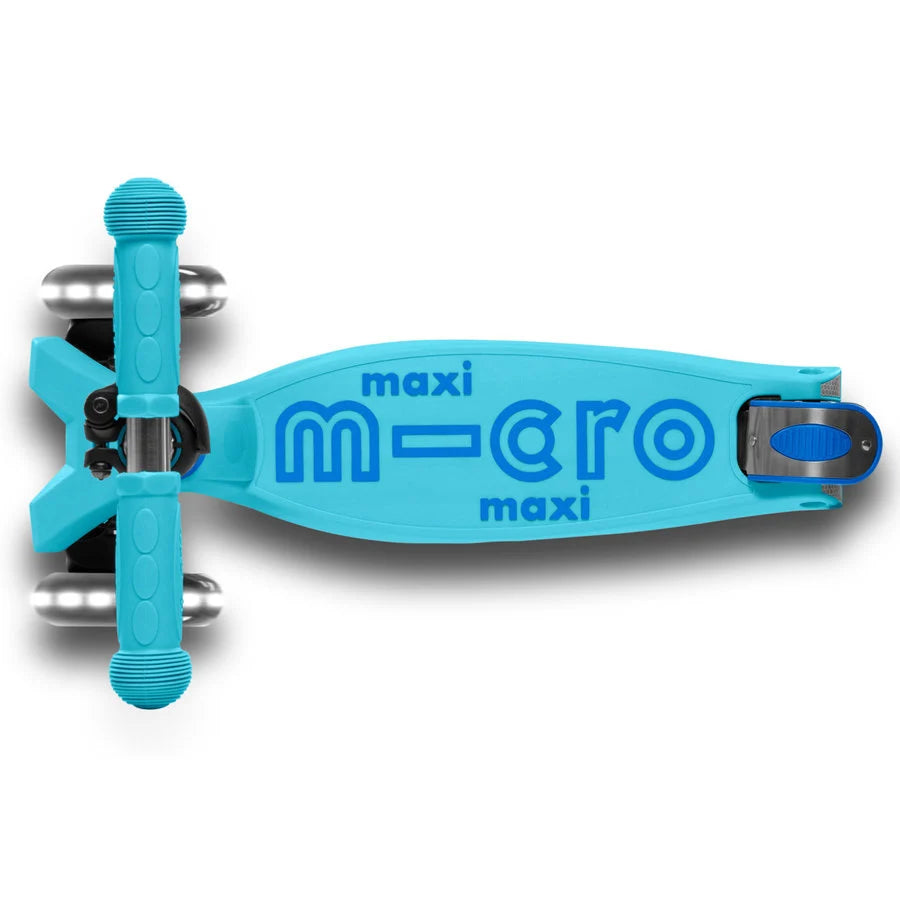 Micro Step - foldable Scooter Maxi Micro deluxe  led- blue